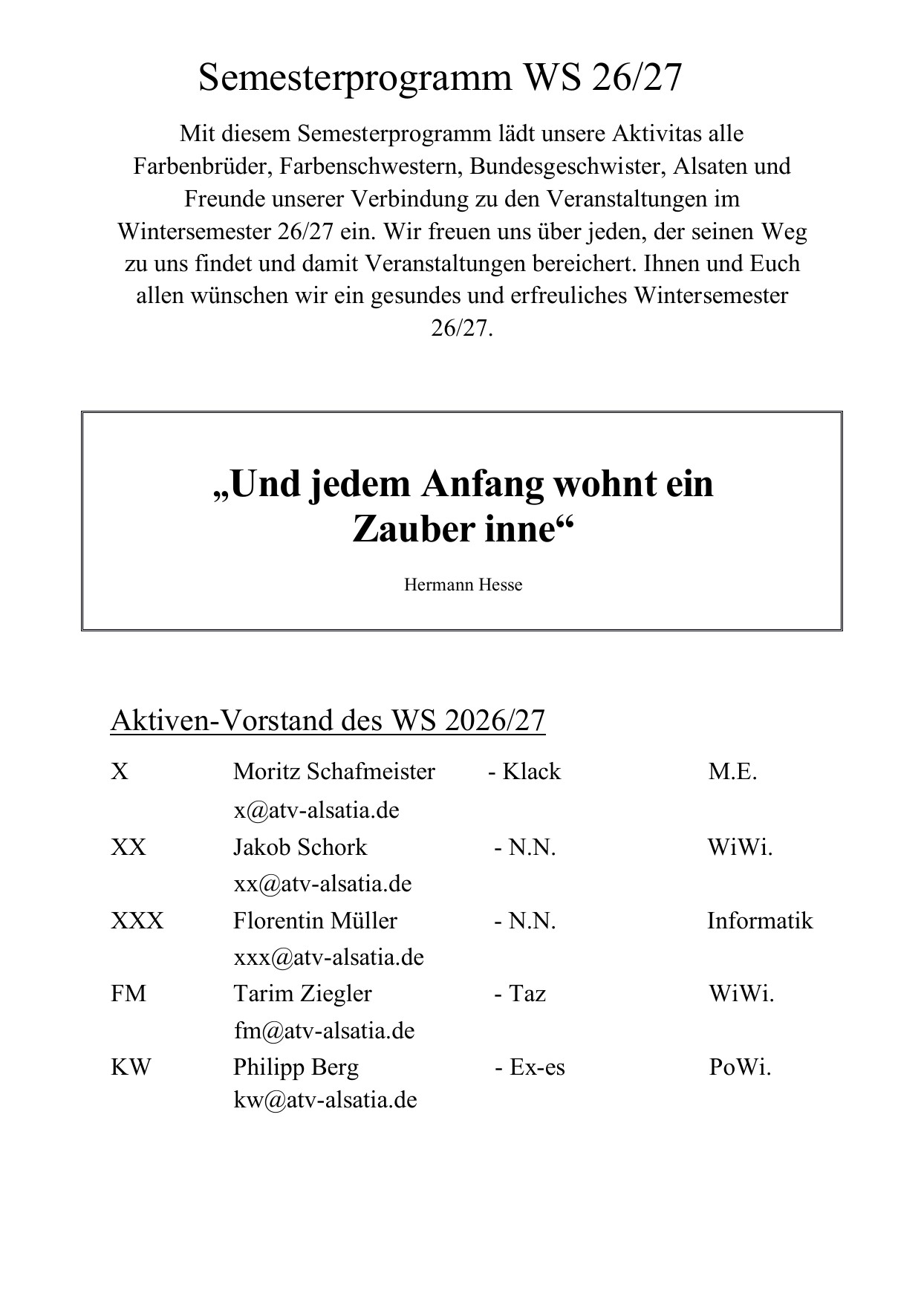 Semesterprogramm WS26/27 Seite 2